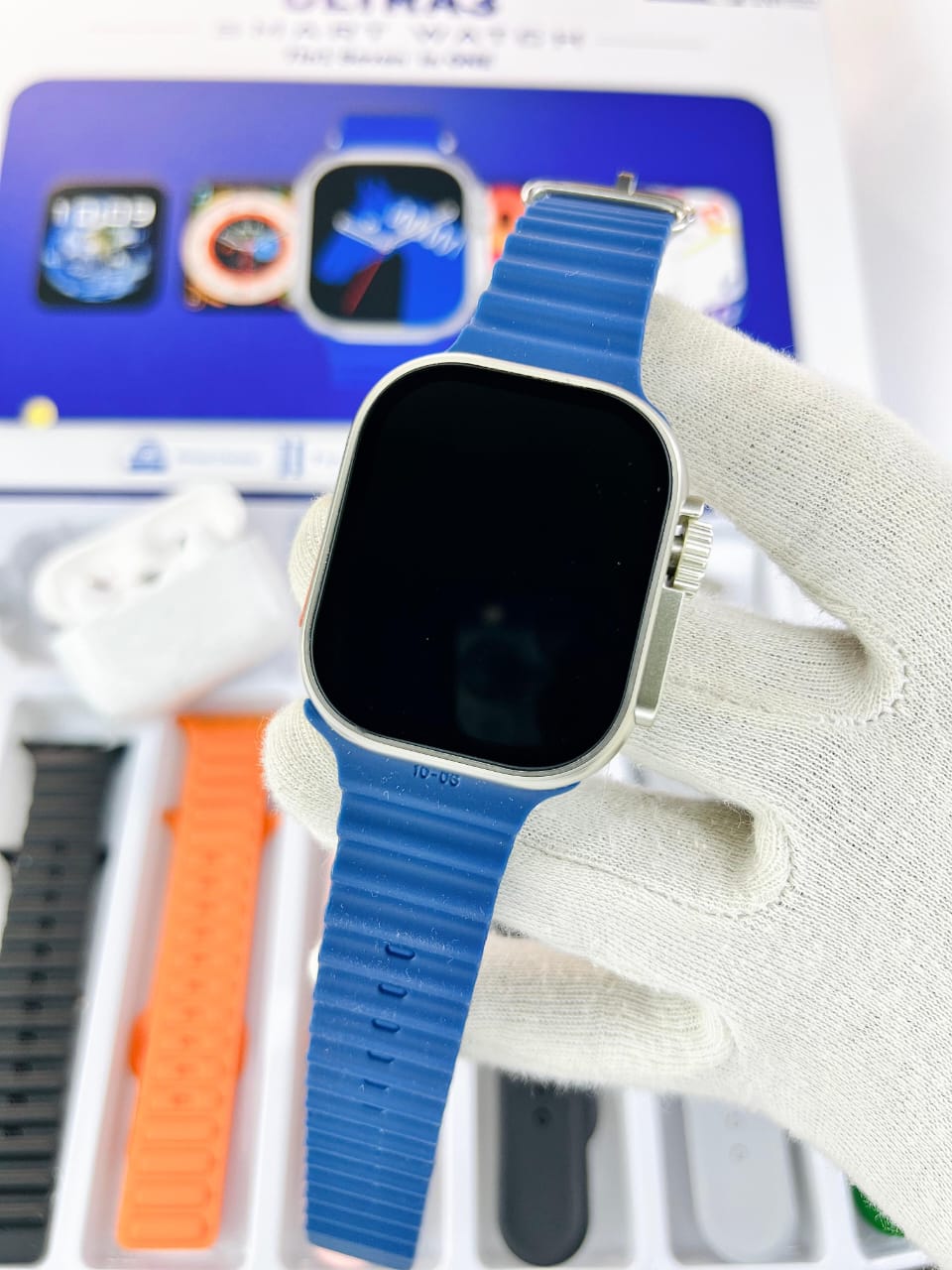 ULTRA 3 Smart Watch 7-in-1 Combo | 2.01” Big Display | Wireless Charging | 7 Extra Straps | Earbuds Included