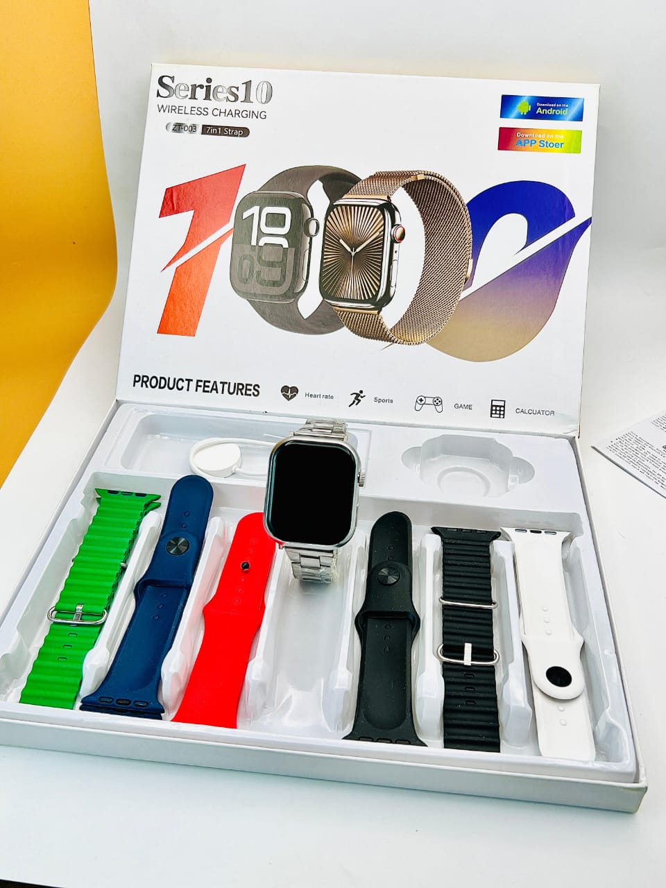 Series 10 Smart Watch with Wireless Charging – 7-in-1 Strap Set